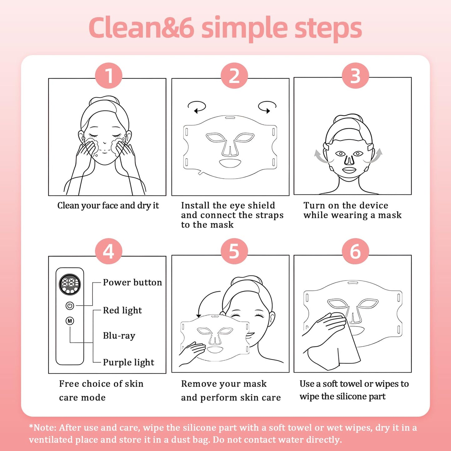 New Red Light Therapy for Face,Blue Red Light Therpy Mask for Face