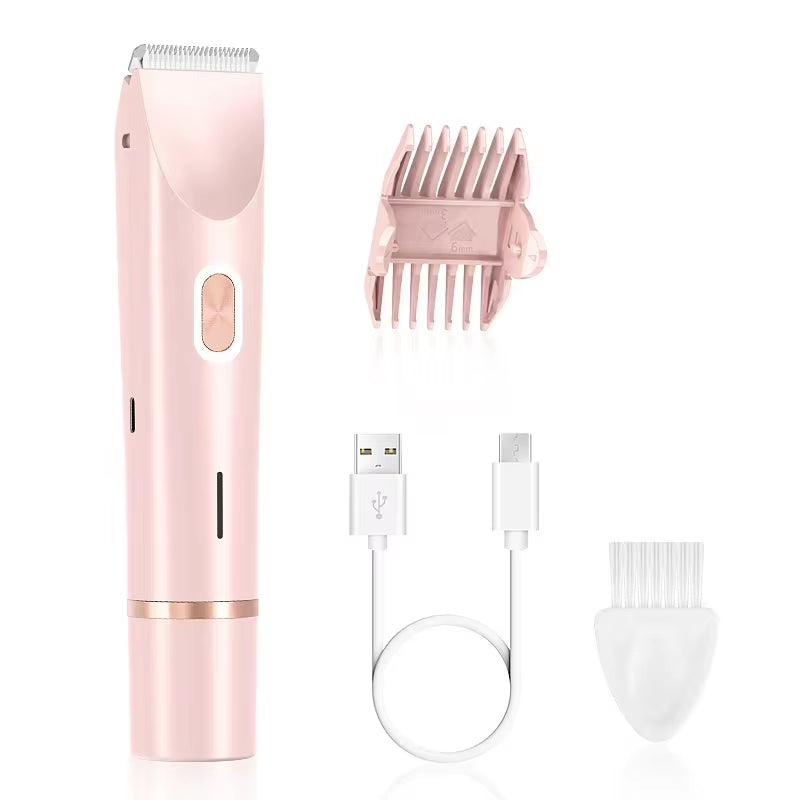 Rechargeable Wireless Electric Hair Clipper, 2-In-1 Dual Blade, Women'S Bikini Trimmer, Underarm Arm, Private Area, Pubic Hair, Leg IPX7 Waterproof Electric Shaver, Painless Hair Removal Device